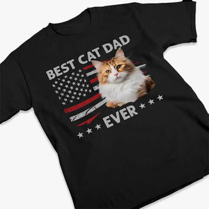Best Dog Cat Dad - Personalized Custom Photo T-shirt Gift For Pet Owners, Pet Lovers