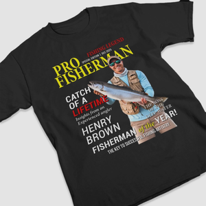 Custom Photo T-shirt, Personalized Birthday Fishing Gifts For Fisherman - Living The Reel Dream