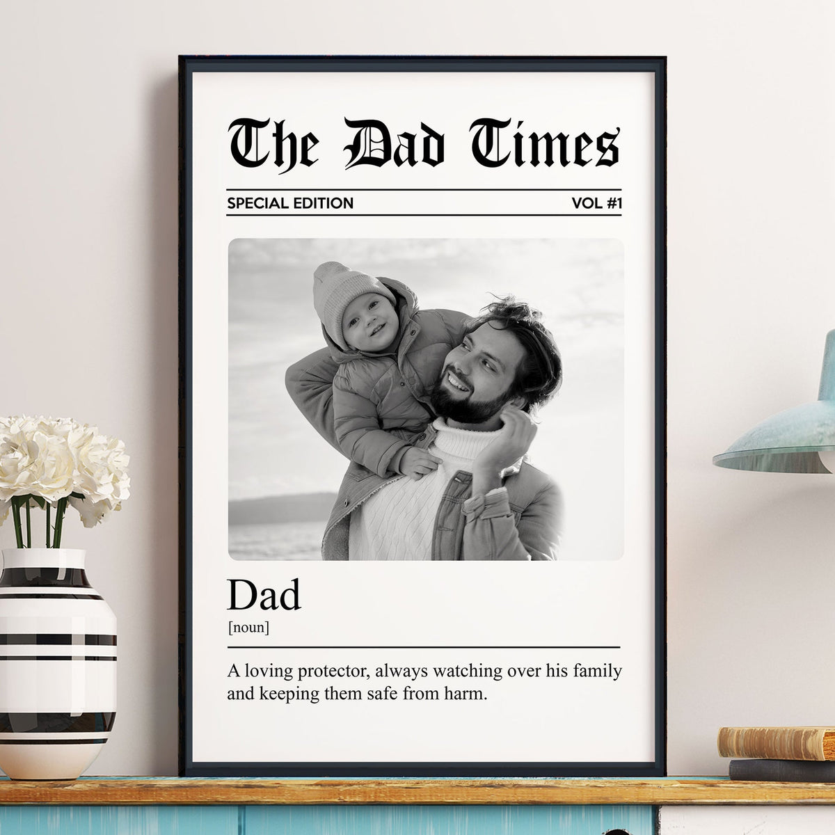 The Father's Day Times Dad Grandpa Definition - Personalized Photo Canvas/Poster
