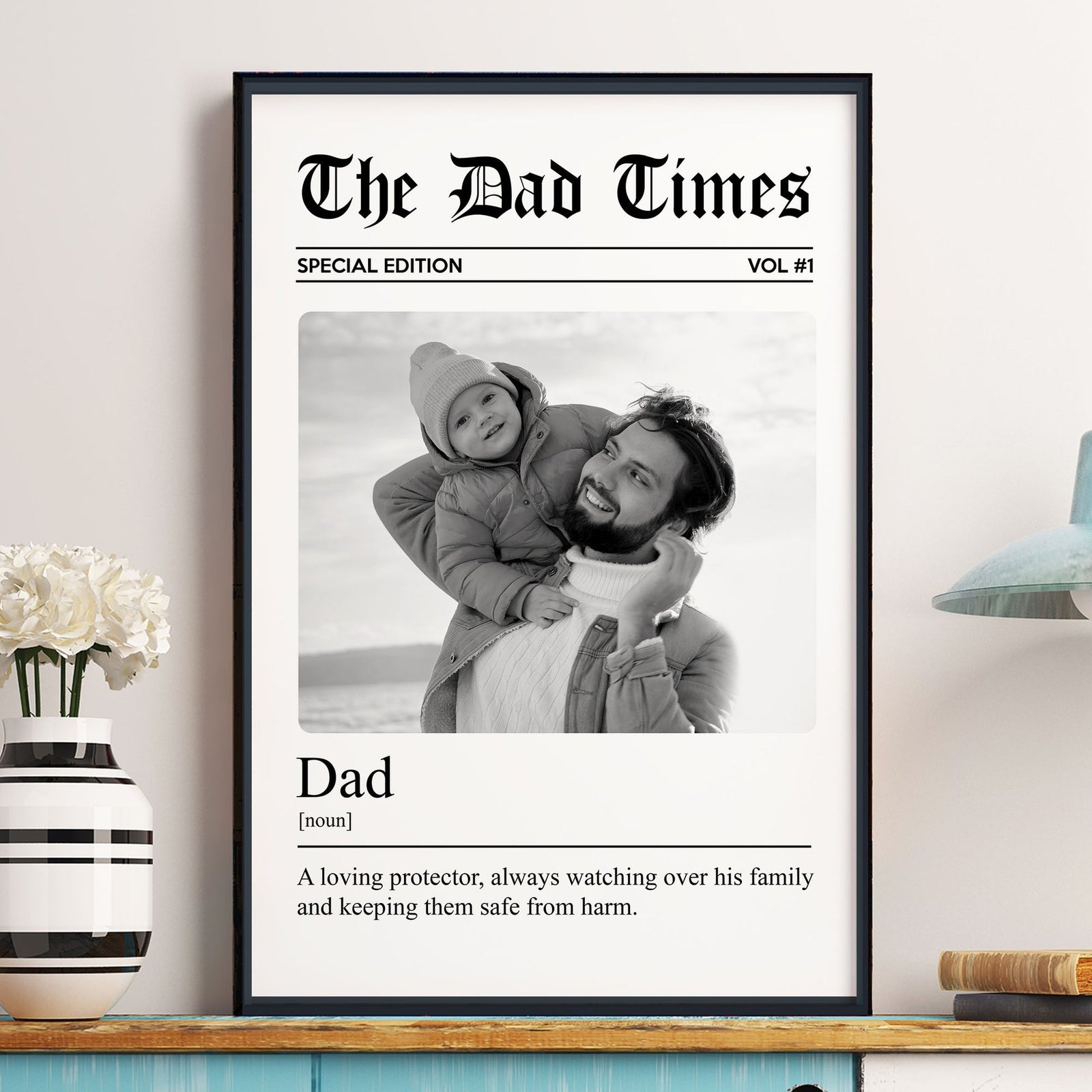 The Father's Day Times Dad Grandpa Definition - Personalized Photo Canvas/Poster