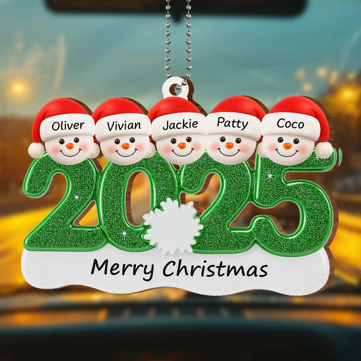 Snowman Family - Custom Wood Ornament, Gift For Family and Friends