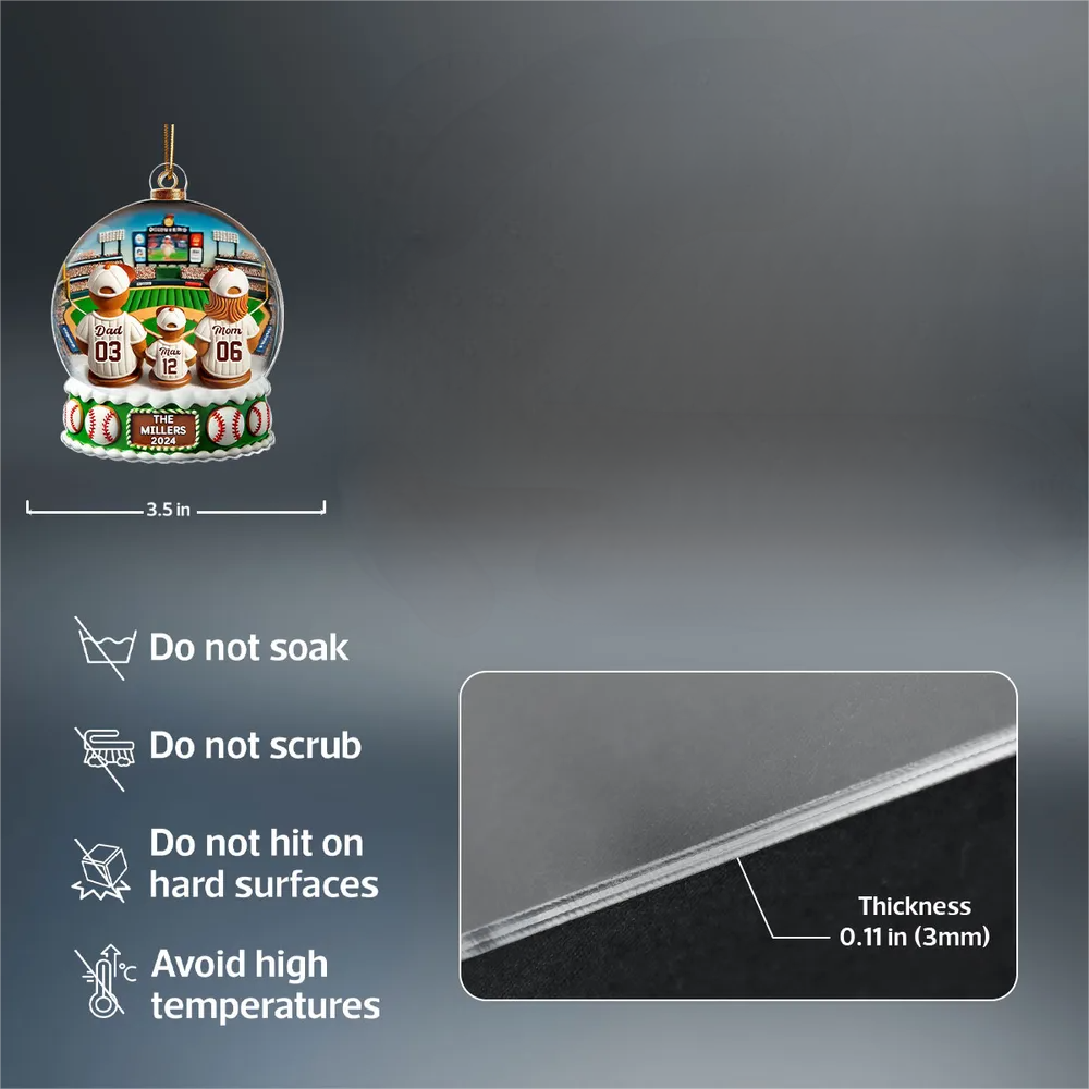 Baseball Family Watching Game Sport Lover Personalized Acrylic Ornament