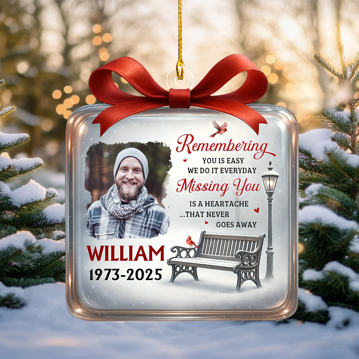 Winter Memorial - Personalized Custom Acrylic Ornament
