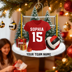 Volleyball Player Uniform - Personalized Acrylic Ornament - Christmas Gift For Volleyball Players
