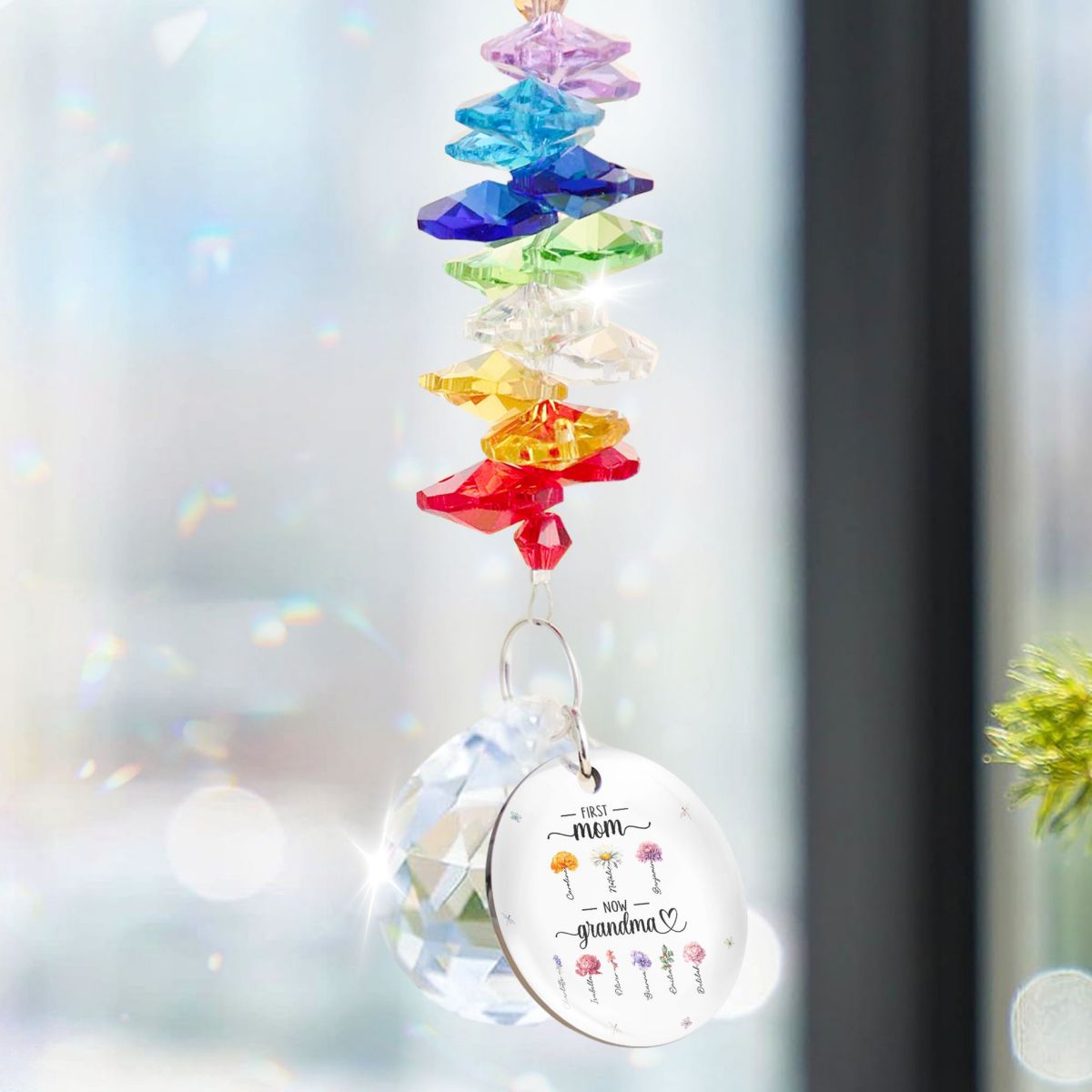 From Mother to Grandmother - Personalized Ball Prism Suncatcher