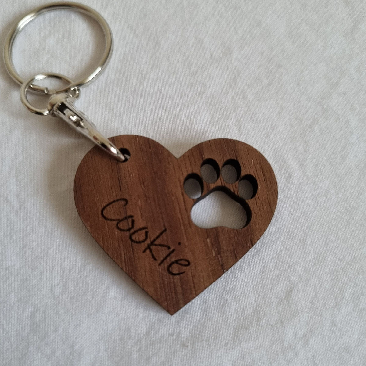 Paw Print Heart Keychain – Personalized Pet Gift For Dog & Animal Lovers