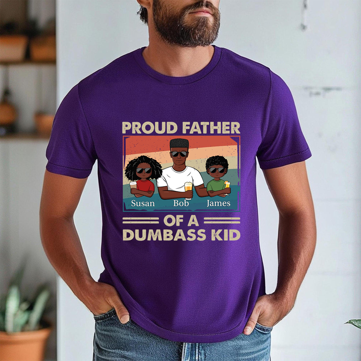 Proud Father Of A Few Kids - Funny Gift For Dad, Father, Grandpa - Personalized Father T-shirt