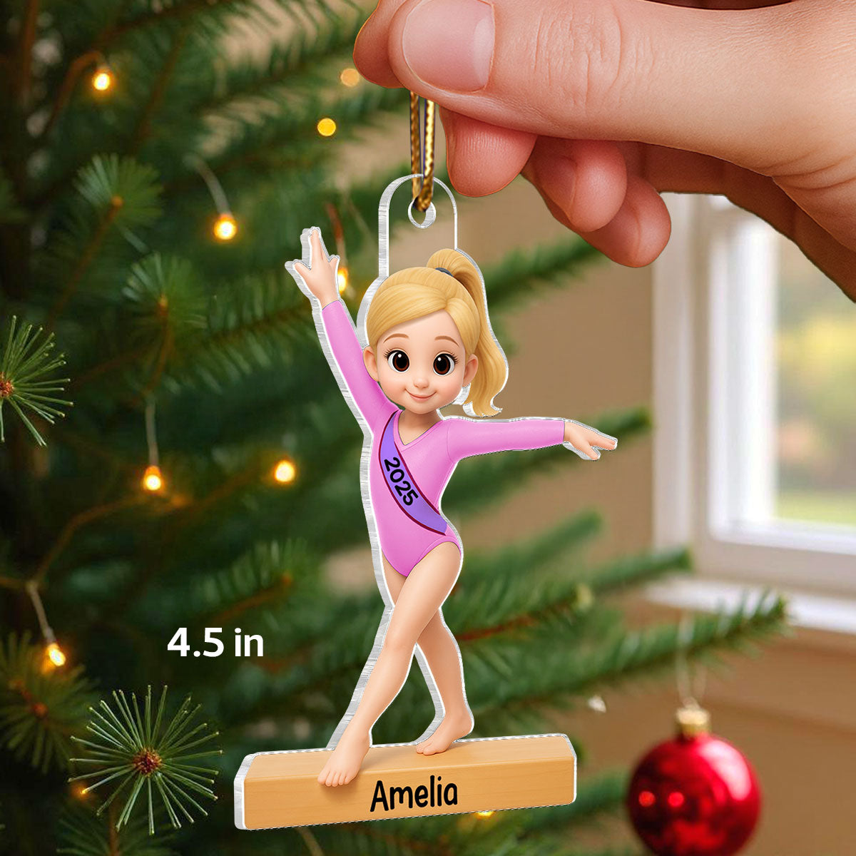 Gymnastic Girl - Personalized Acrylic Ornament - Christmas Gift For Daughter Granddaughter