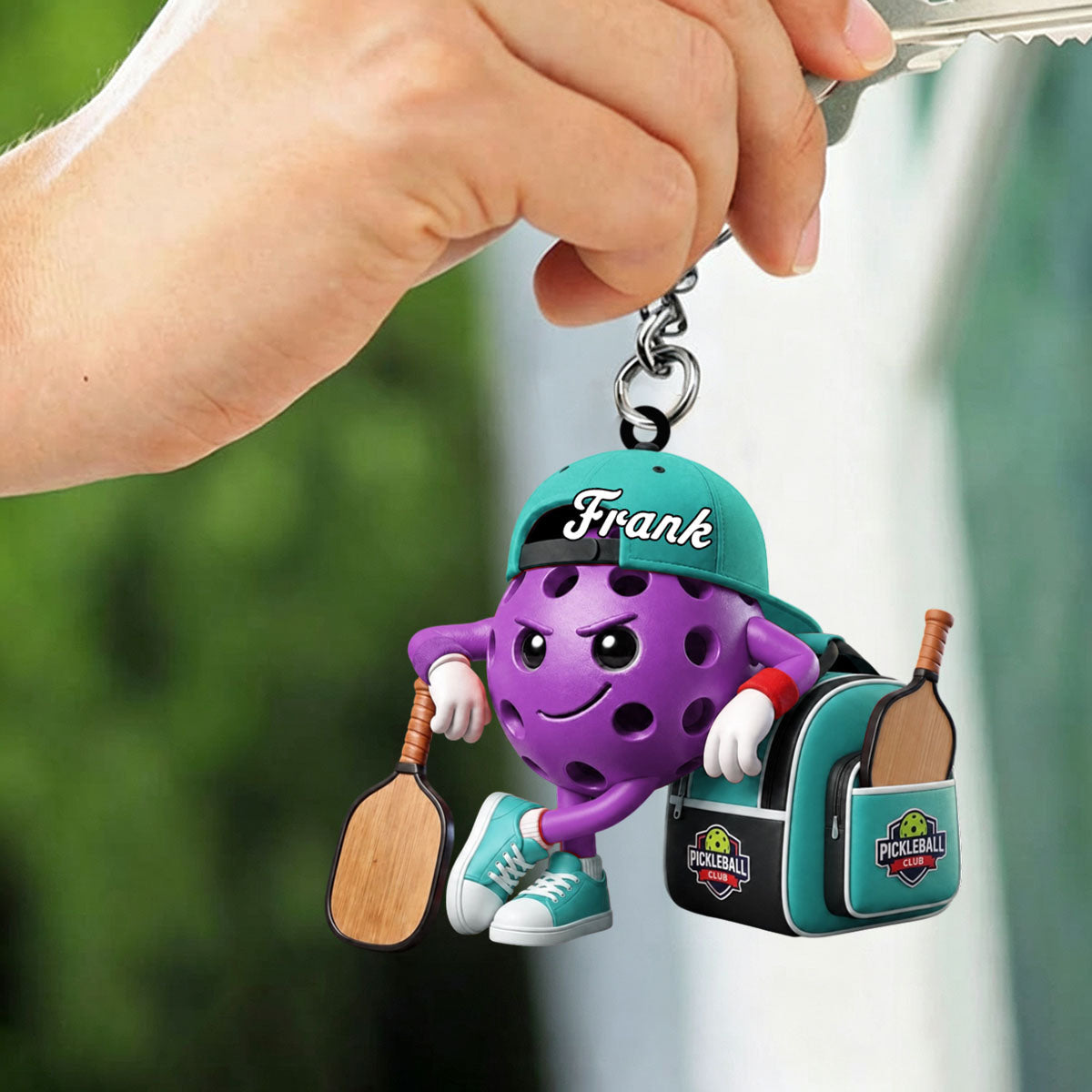 Pickleball Player Personalized Cute Pickleball Mascot Keychain Gift For Pickleball Lovers