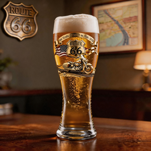 100 Years Of Route Personalized Gifts For Bikers Beer Glass