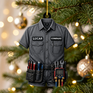 Personalized HVAC Work Shirt Acrylic Ornament