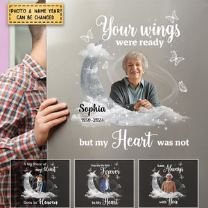 Memorial Upload Photo On Moon, A Big Piece Of My Heart Lives In Heaven Personalized Decal