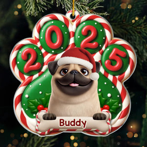 Santa Paws Is Coming - Personalized Acrylic Ornament Christmas Birthday Gifts For Dog Lovers