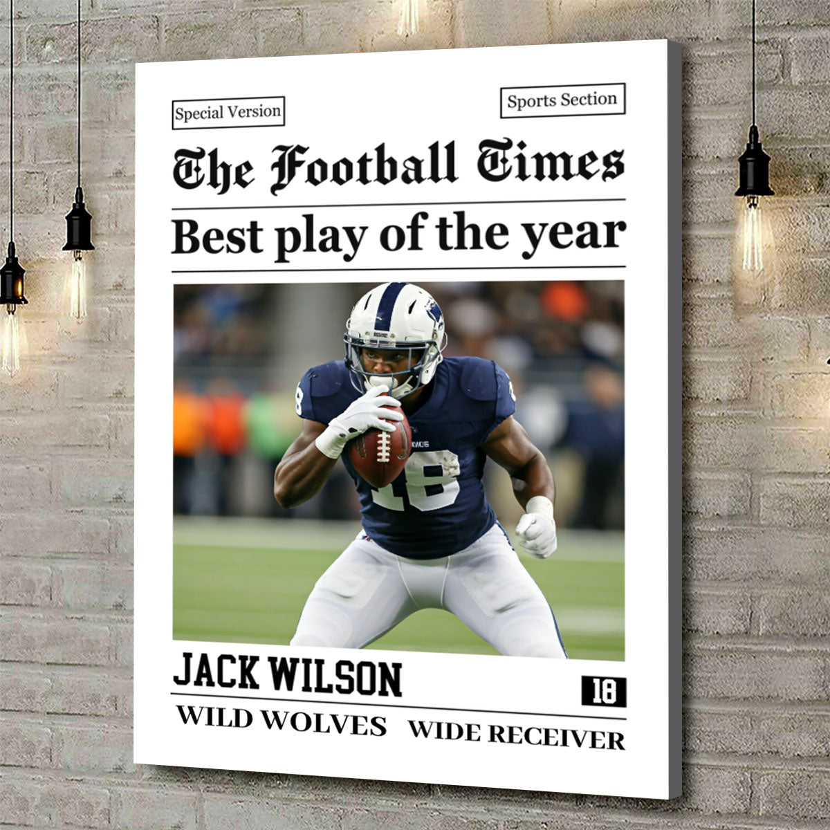 Custom Photo American Football Photo Poster Rookie Today, Champion Tomorrow - Personalized Gift For Football Player