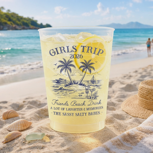 Personalized Summer Party Cups – "Hello Summer Vibes" – Gift For Best Friends & Family