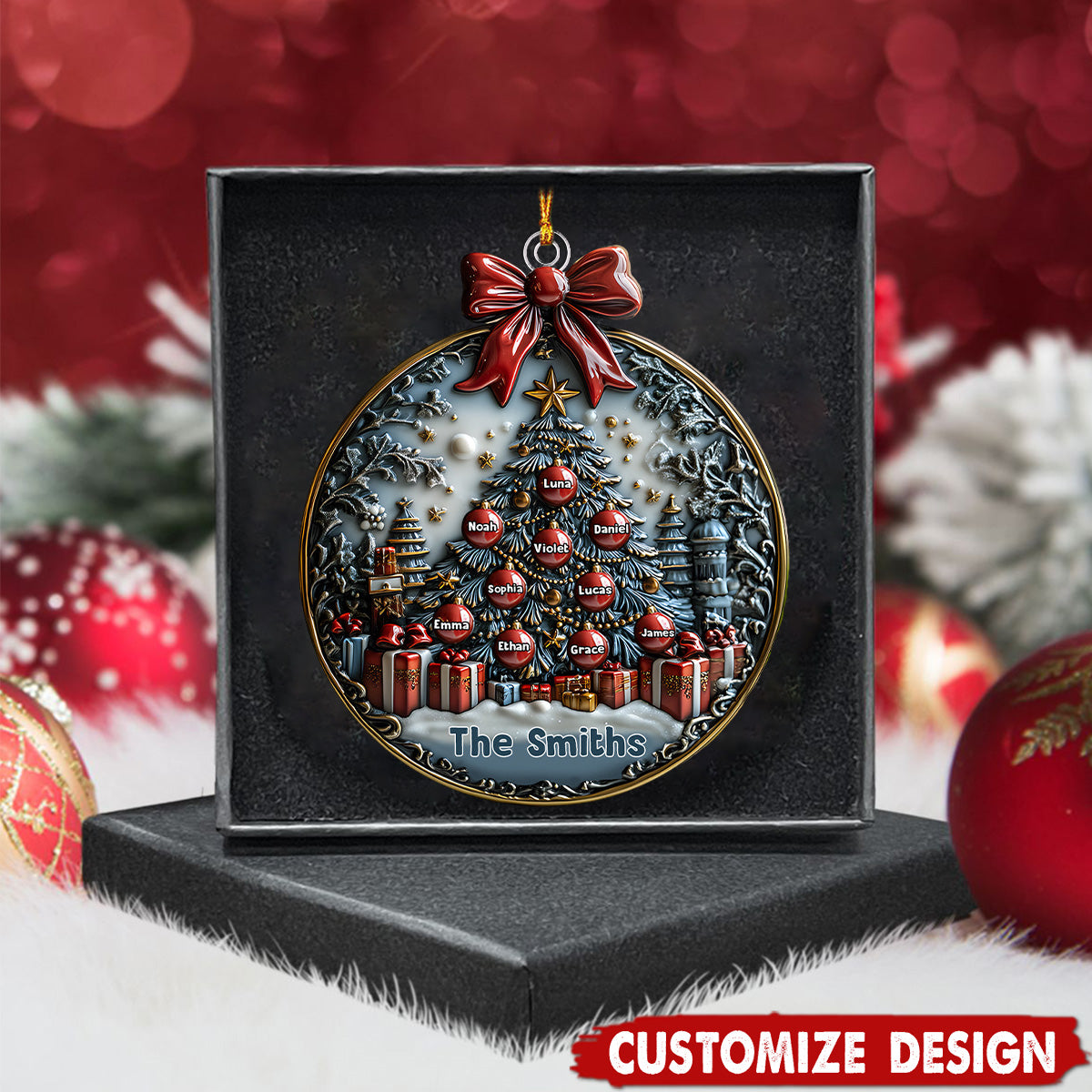 Merry Christmas - Personalized Family Custom Christmas Tree Gift Ball Ornaments