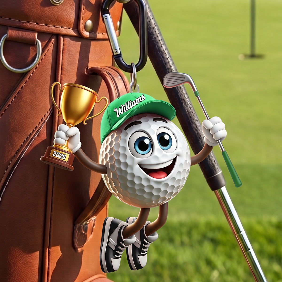 Personalized Keychain – Golf & Trophy Design | A Unique Gift For Golf Lovers And Winners