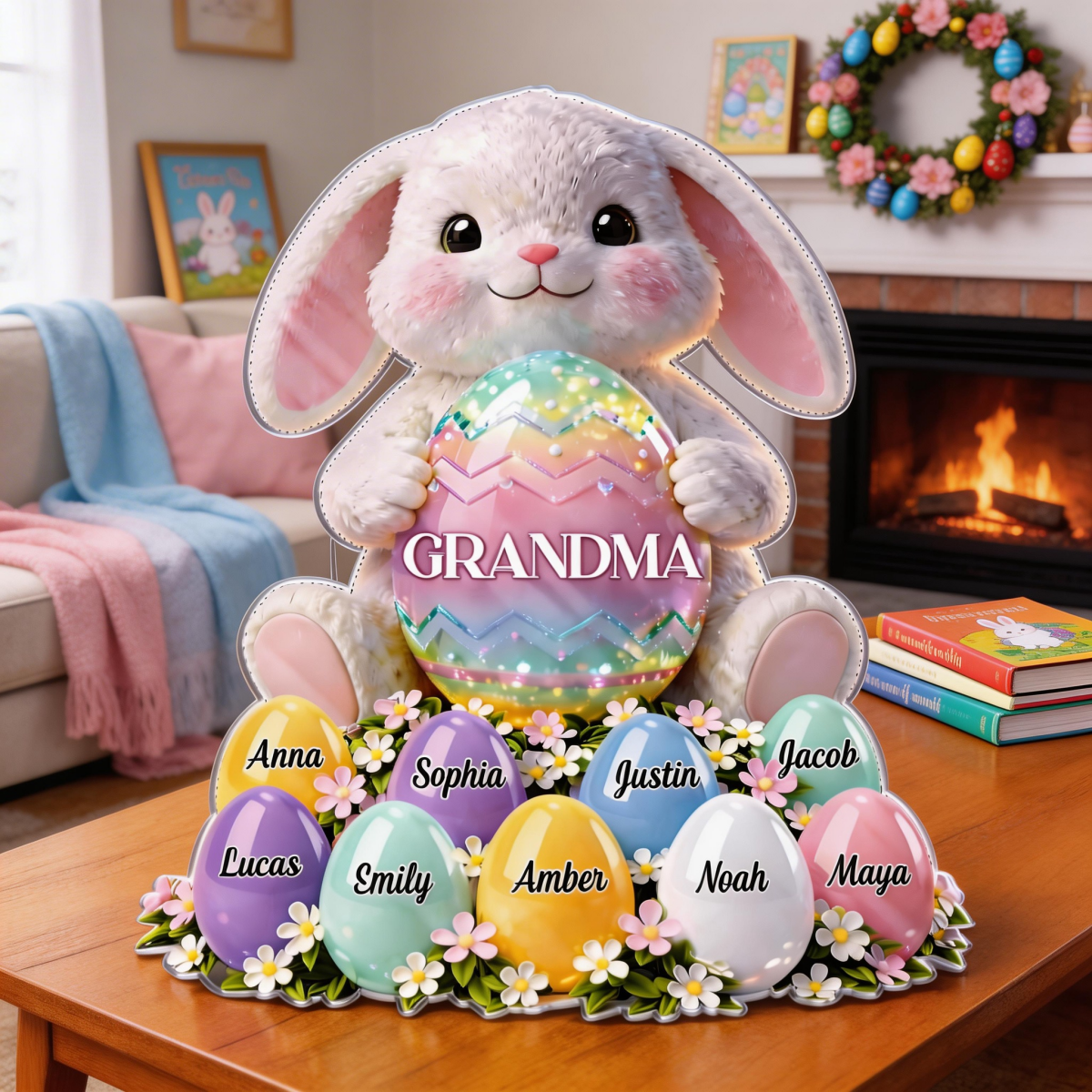 Custom Acrylic Plaque - Personalized Easter Gifts For Mom, Grandma - Bloom With Grace And Love