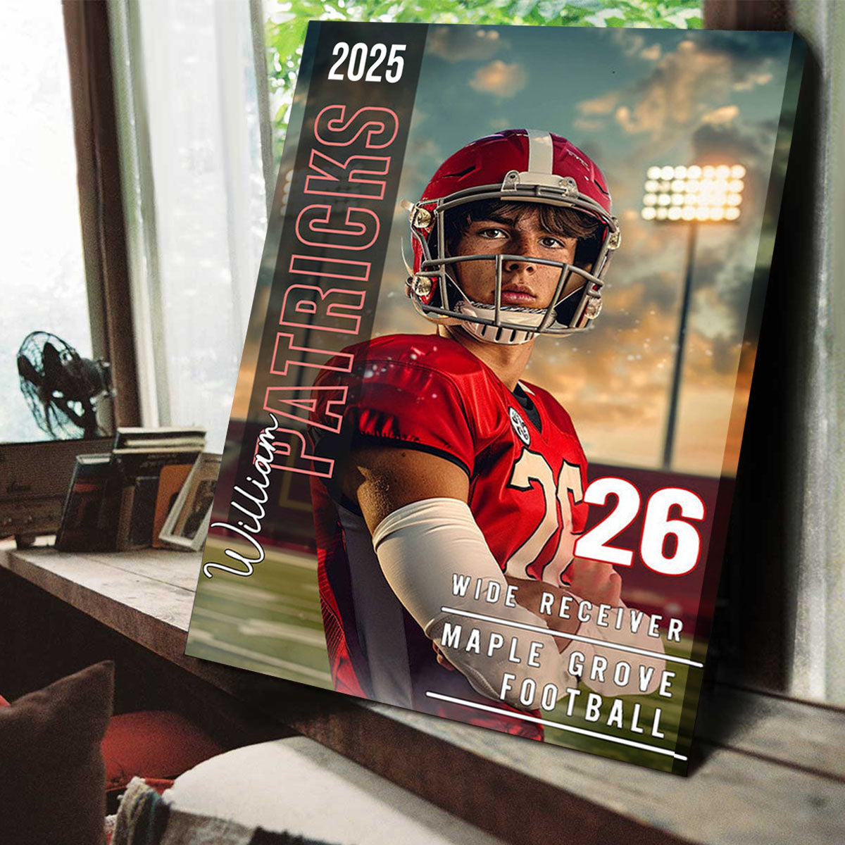 Any Sport, Name, Postion, Number, Team - Personalized Football Canvas And Poster