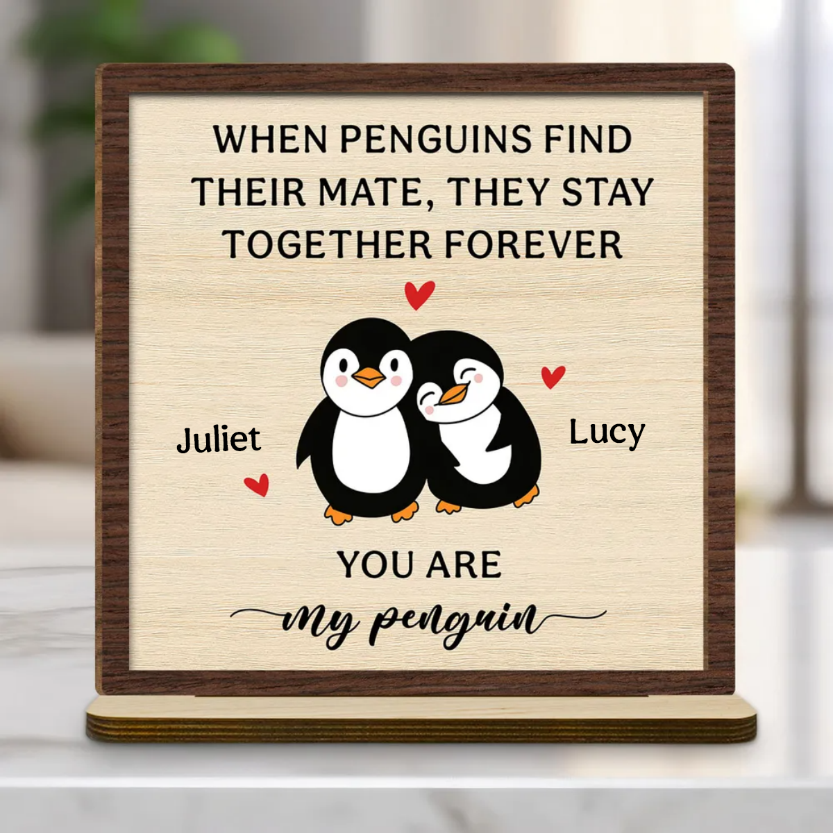 Together Forever - Personalized Custom 2-Layer Wood Plaque Gift For Couple