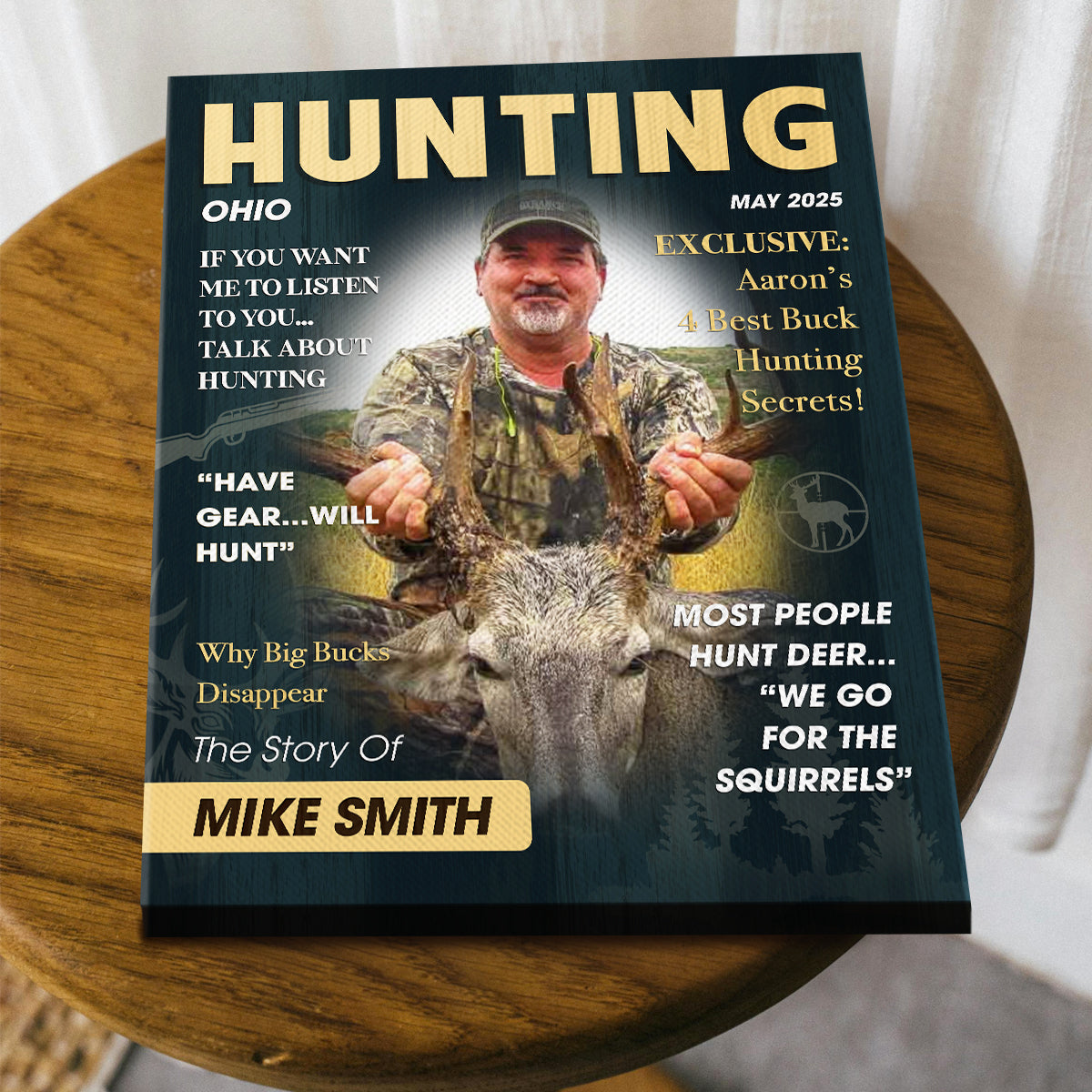 Personalized Hunter Magazine Cover Canvas Poster Custom Gift For Hunter, Hunting Gift For Man