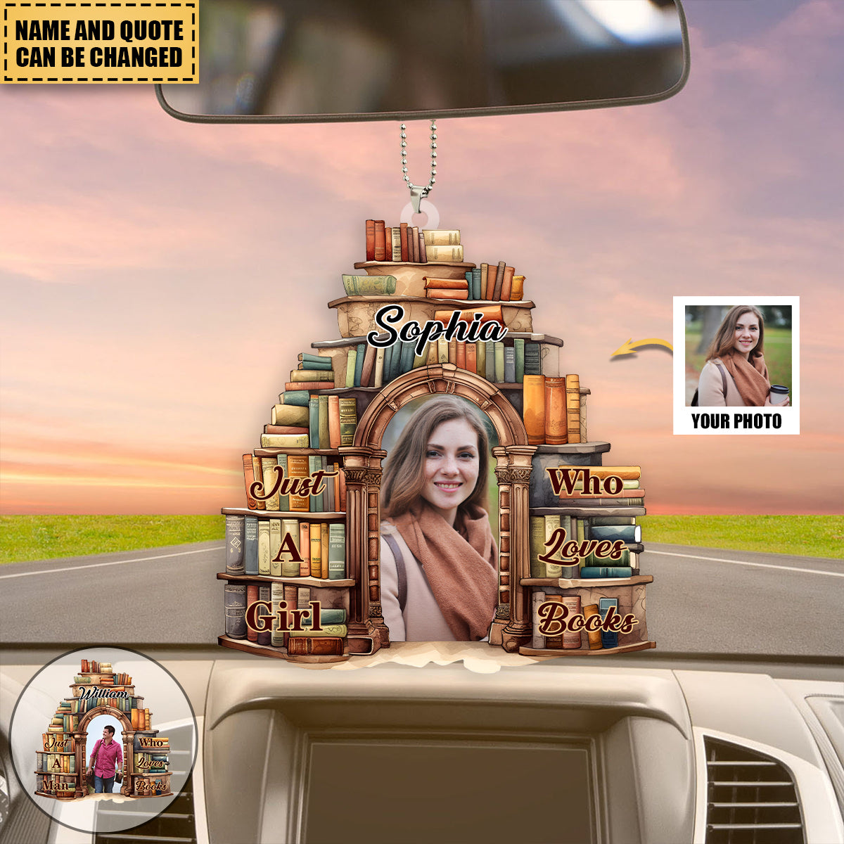 Personalized Custom photo Acrylic Ornament For Who Loves Books