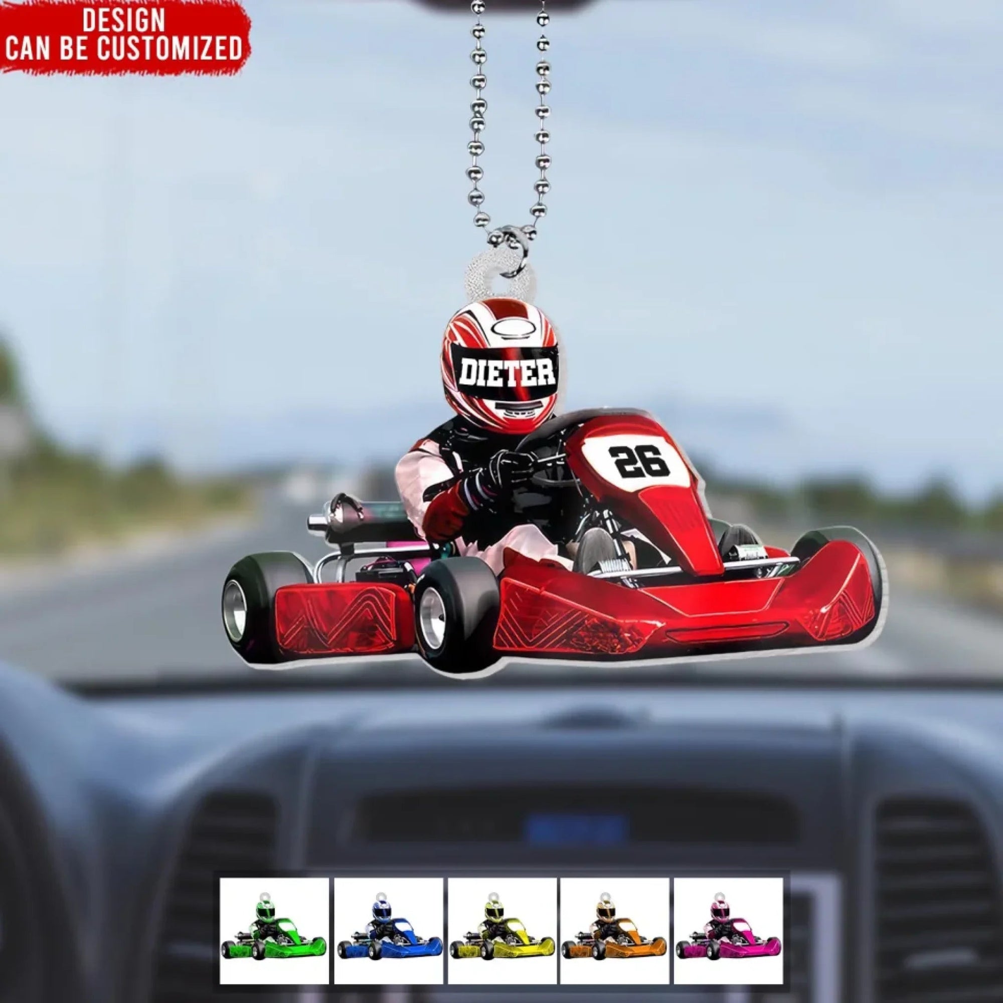 Go Kart Racing - Personalized Acrylic Ornament - Christmas Gift for Go Kart Lover, Racing Gift