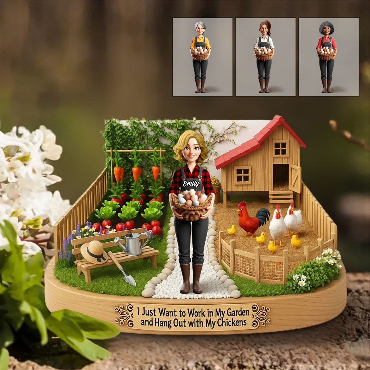 I Just Want to Work in My Garden Farm Girl - Personalized Acrylic Plaque Gifts For Farmers
