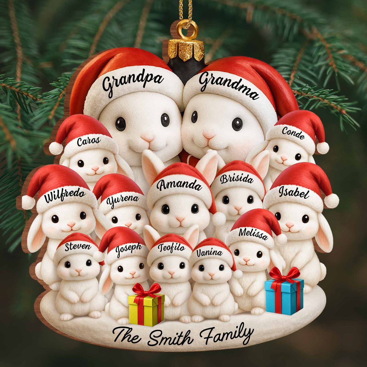 Celebrate Your Family's Magical Christmas,  Personalized Custom Wood Ornament, Gift For Family