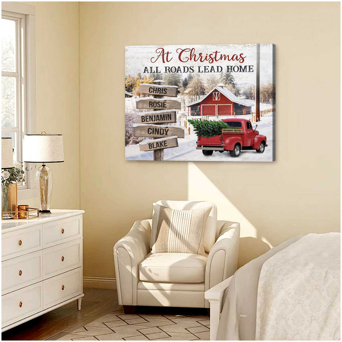 At Christmas All Roads Lead Home - Personalized Canvas/Poster Family Christmas Gifts