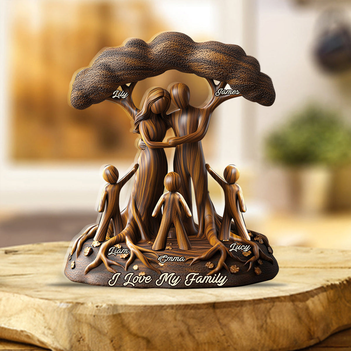 I Love My Family - Personalized Family Custom Shaped Acrylic Plaque