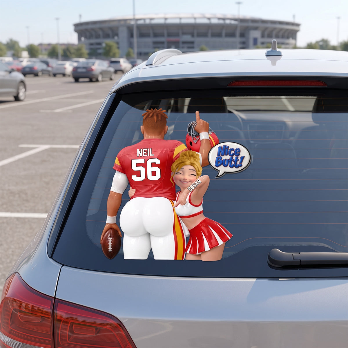 "Best Endzone Fun" – Personalized Car Decal | Gift For Sports-Loving Couples
