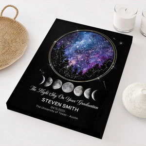 Personalized Custom Night Sky Graduation Gift Star Map Canvas Poster
