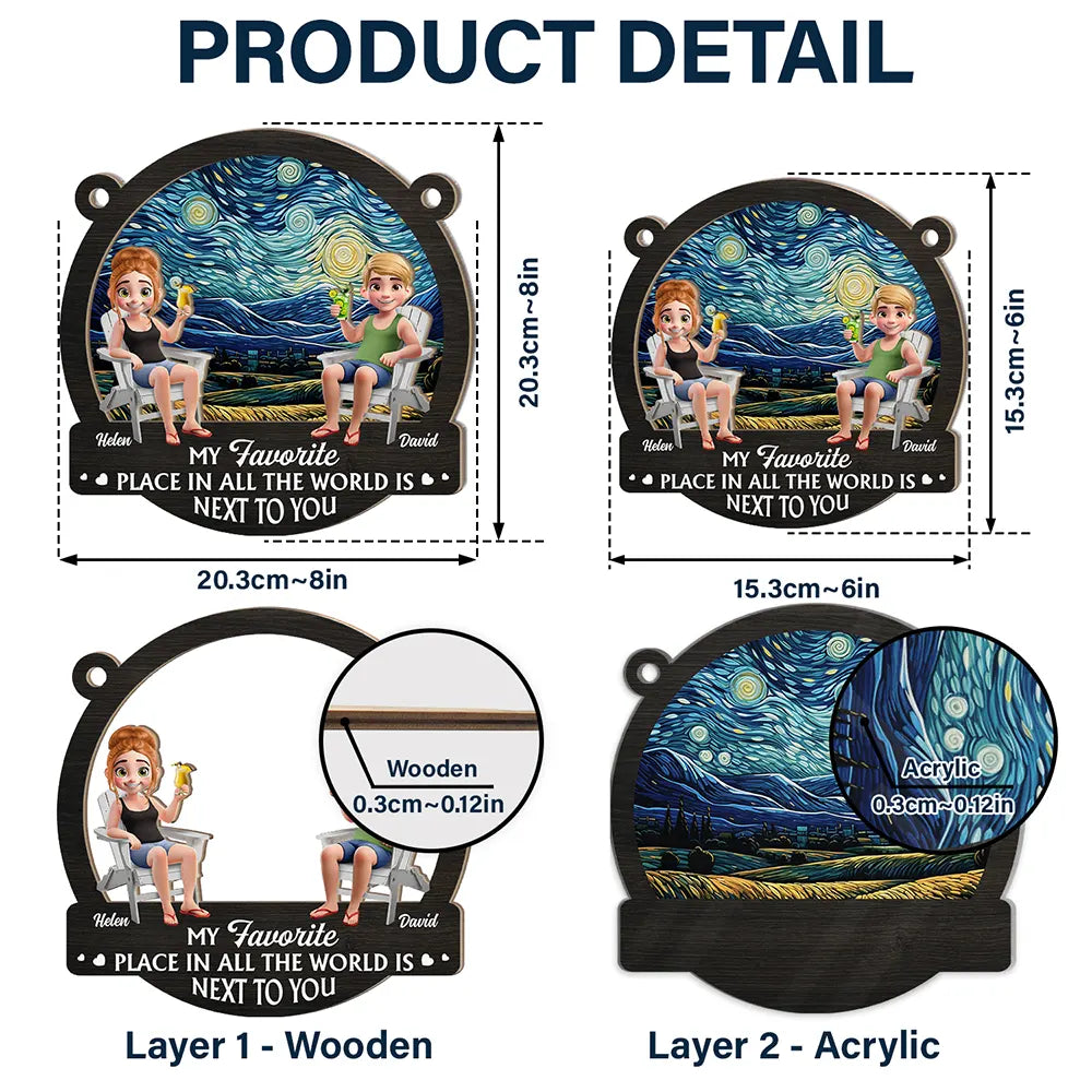 You And Me We Got This Beach Lake Campsite View - Personalized Couple Window Suncatcher Ornament