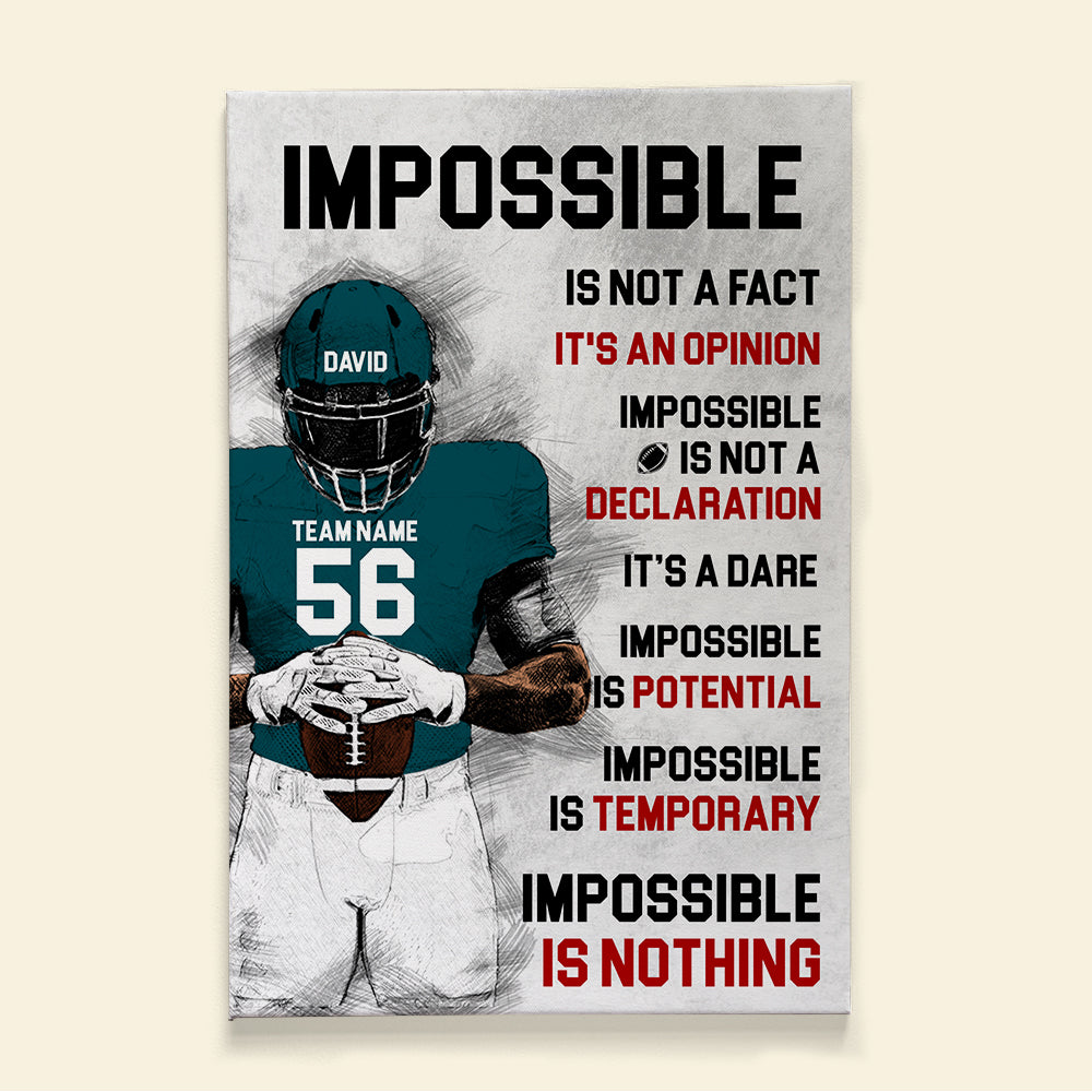 Personalized Football Canvas Print, Gift For Football Lovers