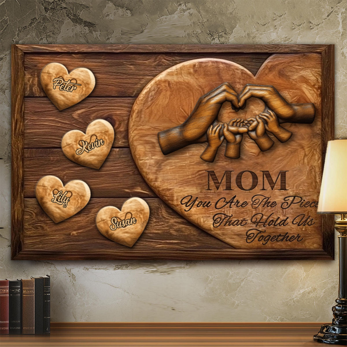 Mom You Are The Piece That Holds Us Together - Holding Hands Personalized Mother Poster