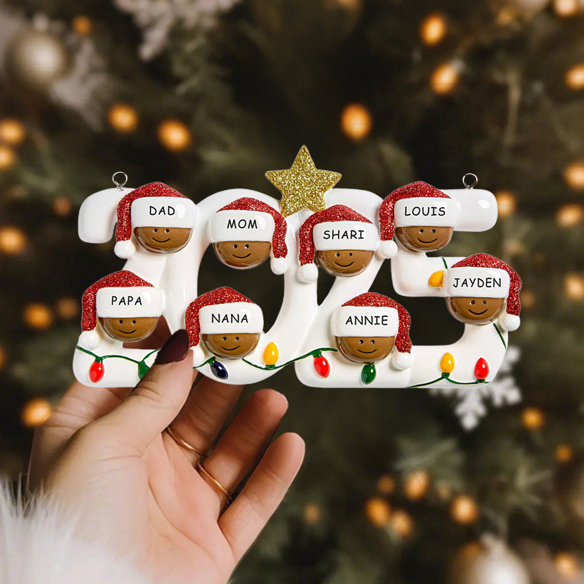 2025 Holiday Family Personalized Christmas Ornament