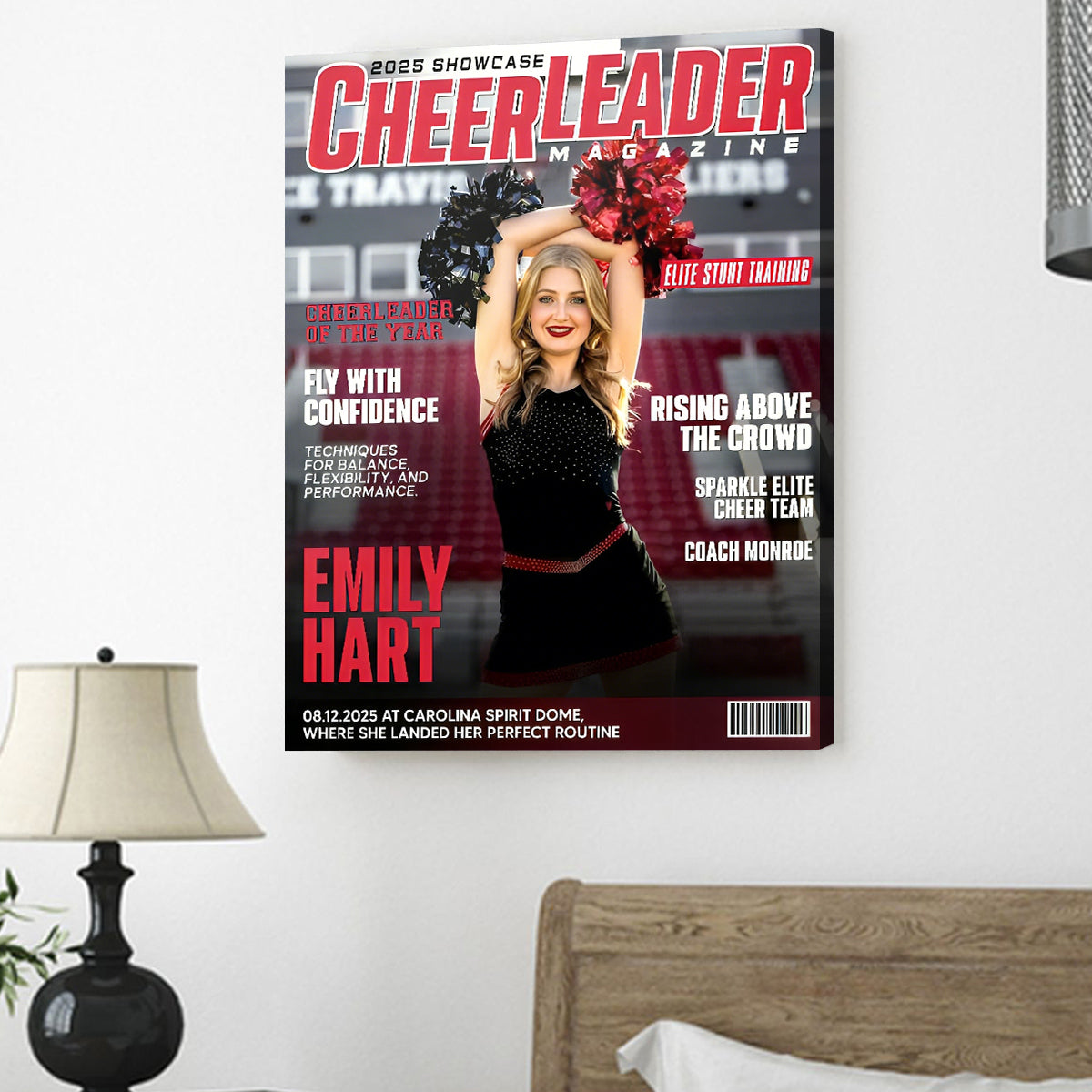 Personalized Cheerleader Magazine Cover Canvas, Custom Cheer Magazine Cover, Cheerleader Gift