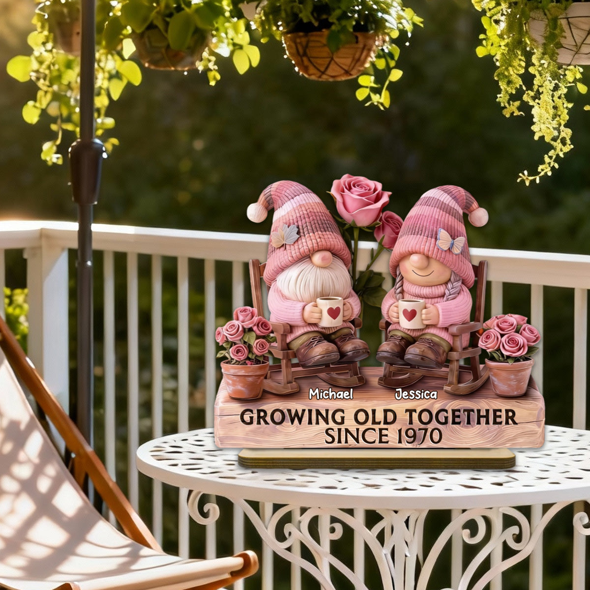 3D Effect Couple Grow Old Together - Personalized Wooden Plaque - Perfect Valentine's Day Gift For Him, Gift For Her