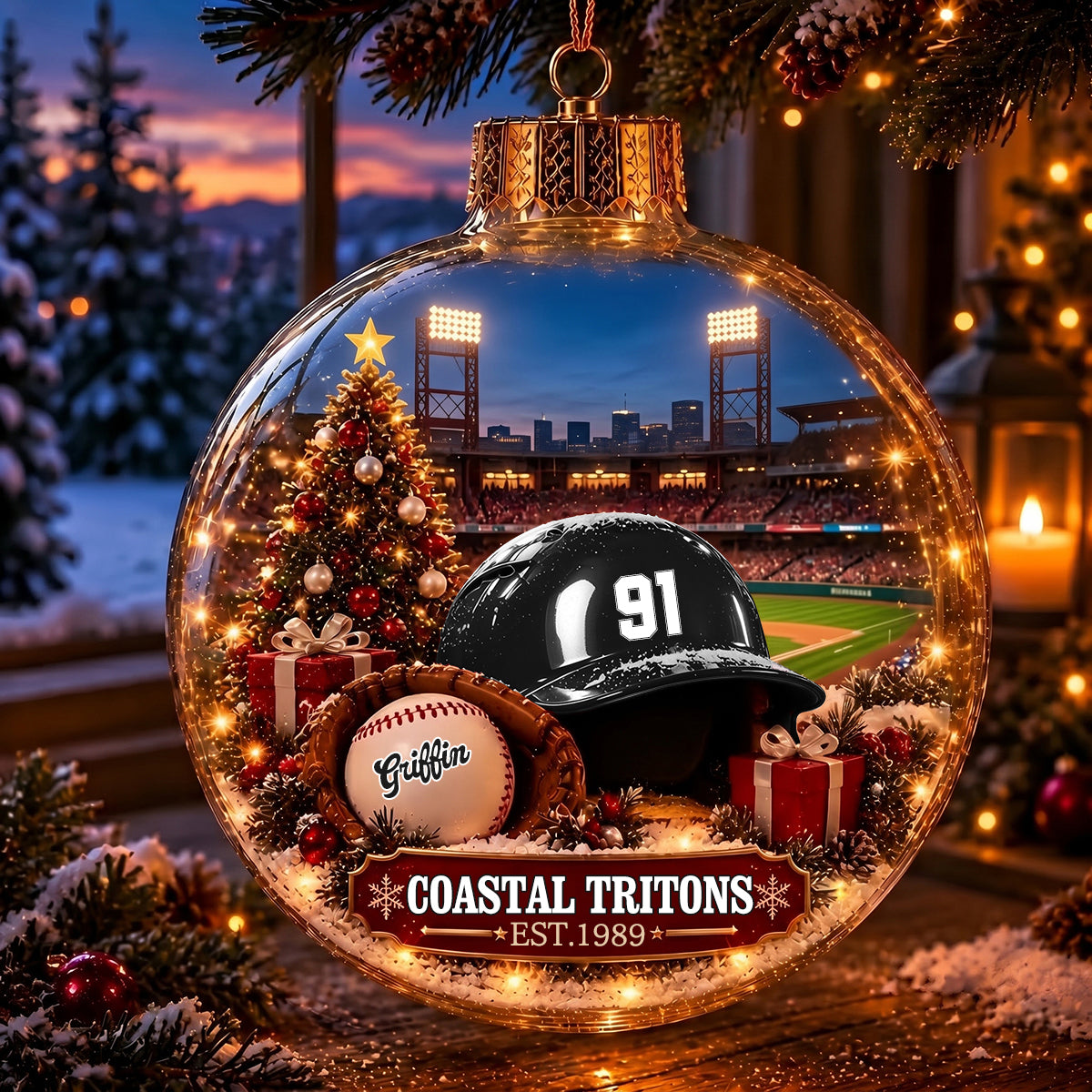 Bring the Ballpark Home —Baseball Christmas Ornament