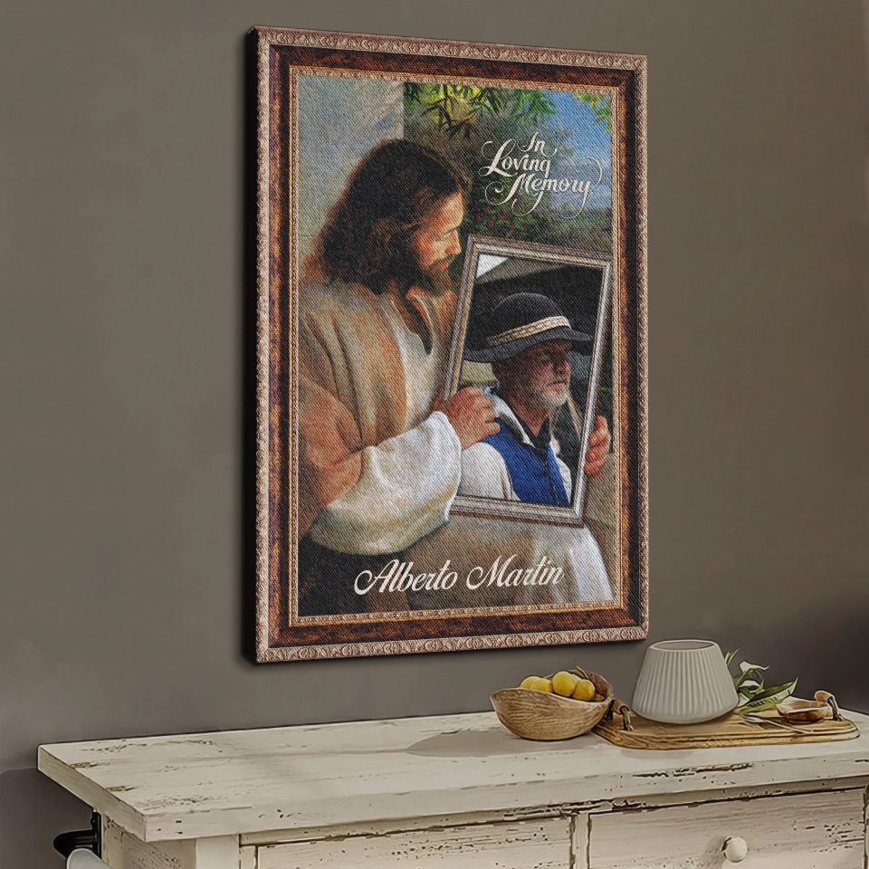 Personalized Jesus Memorial Gift In Loving Memory Canvas Poster