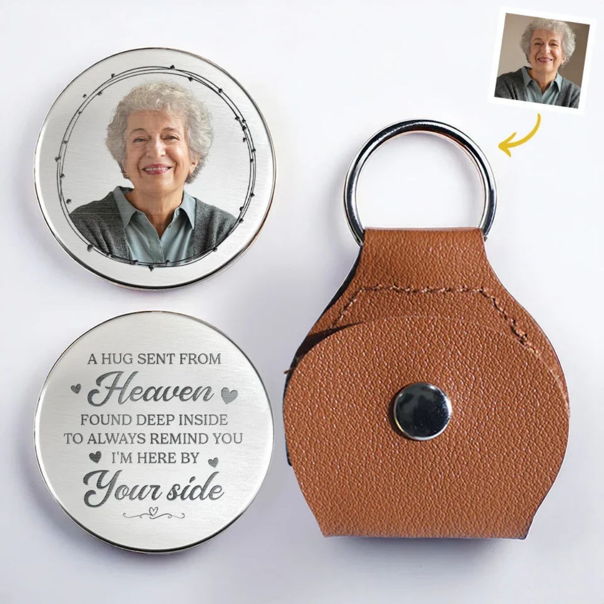 A Beautiful Soul, Forever Cherished - Memorial Personalized Custom Keychain Pocket Hug
