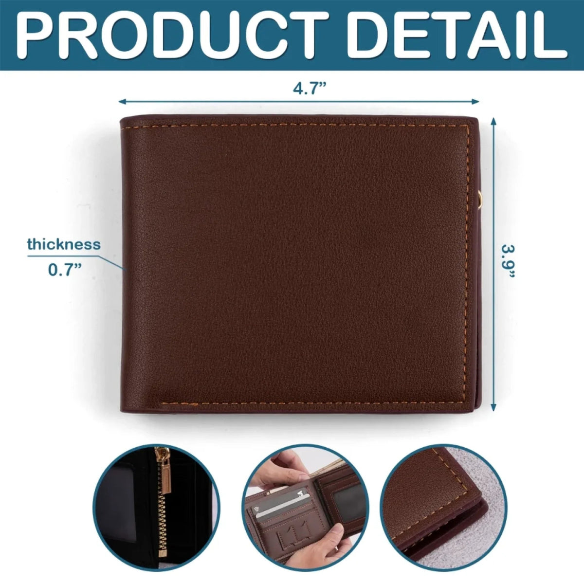 You’re My World, My Heart - Family Personalized Double-Sided Printed Leather Wallet - Father's Day, Gift For Dad, Grandpa