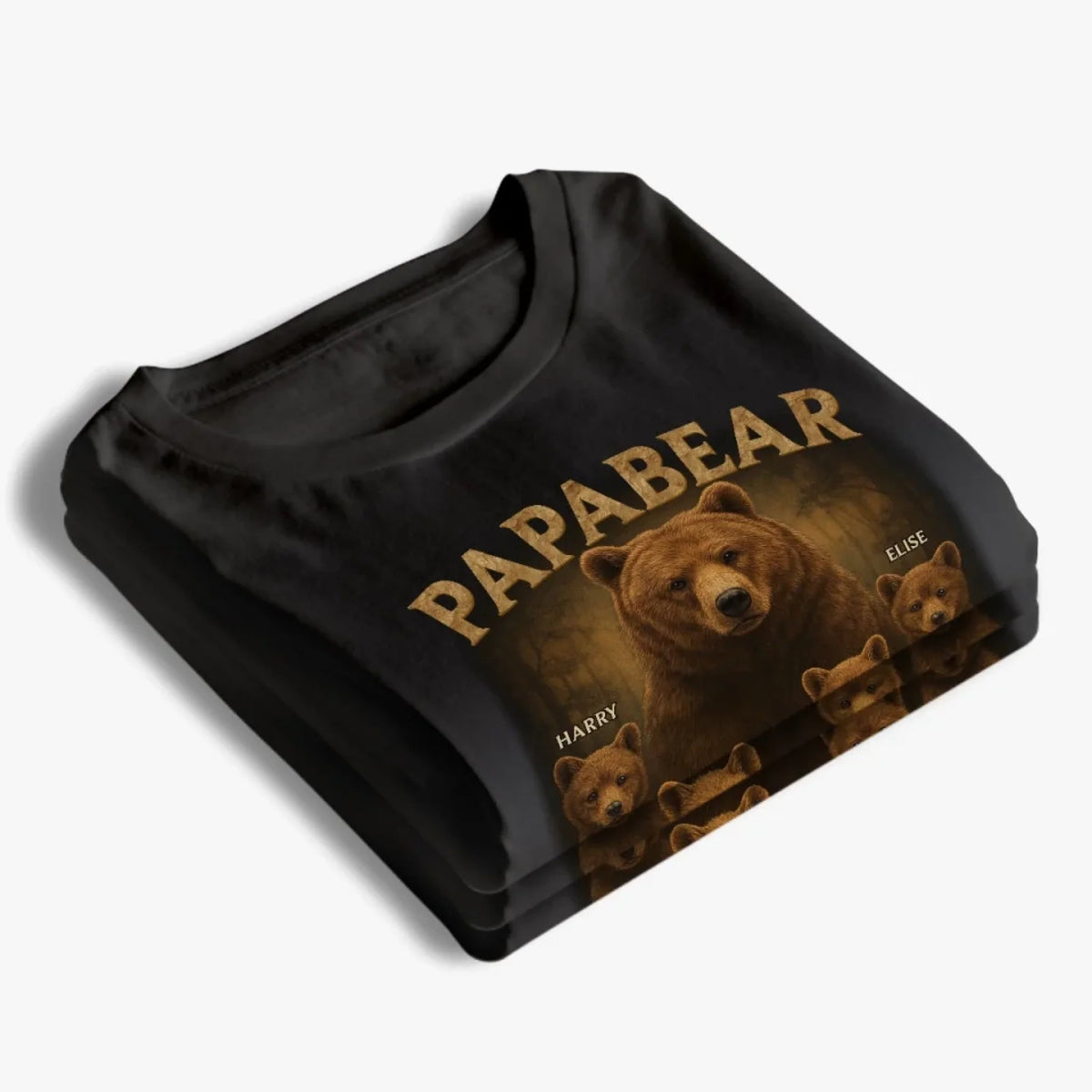 Papa Bear, Always There To Protect His Cubs - Family Personalized Pure Cotton T-Shirt Father's Day Gift For Dad, Grandpa