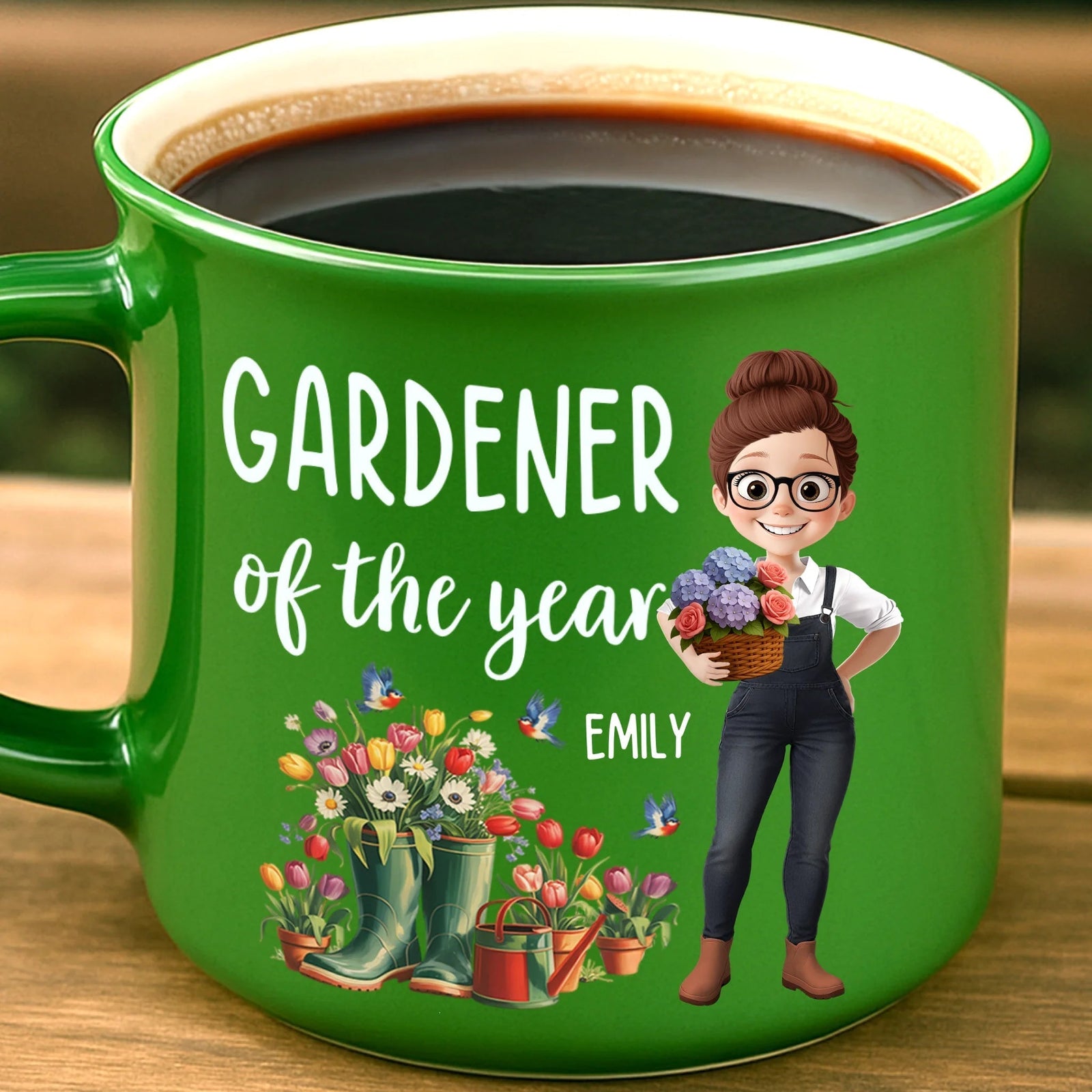 Custom Ceramic Campfire Style Coffee Cup - Personalized Garden Gifts For Gardeners - Plant Lady Vibes Only