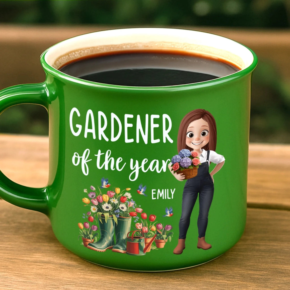 Custom Ceramic Campfire Style Coffee Cup - Personalized Garden Gifts For Gardeners - Plant Lady Vibes Only