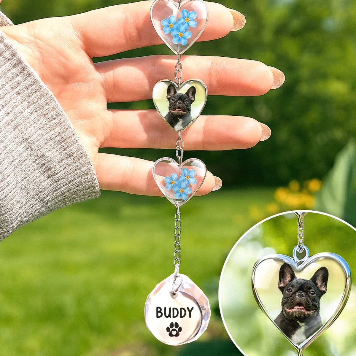 Photo Memorial Crystal Suncatcher - Personalized Pet Memorial Sympathy Gifts For Dogs, Cats