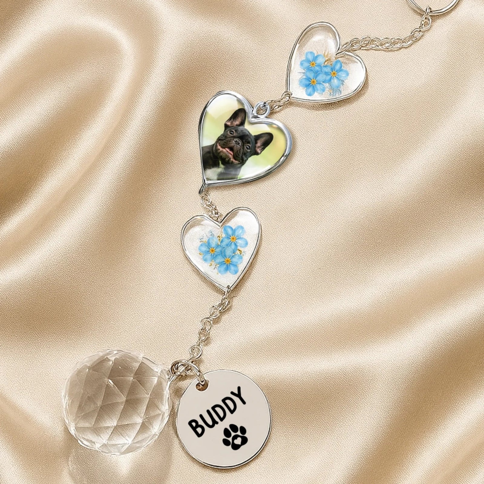 Photo Memorial Crystal Suncatcher - Personalized Pet Memorial Sympathy Gifts For Dogs, Cats