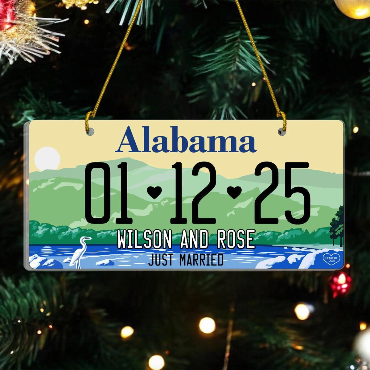 Just Married Custom Drivers License - Personalized Acrylic Ornament, Married Ornament Gift, Newlywed Gift