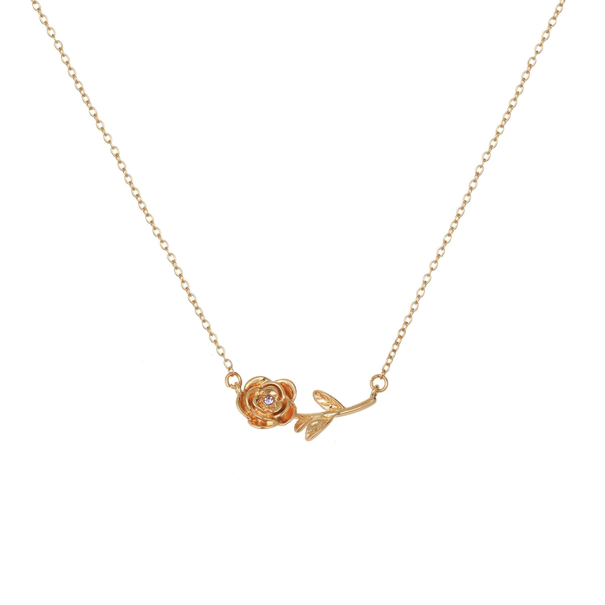 Birth Flower Necklace - Dainty Horizontal Flower Charm